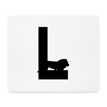 L lion - Tapis de souris (format paysage) - blanc - Devant