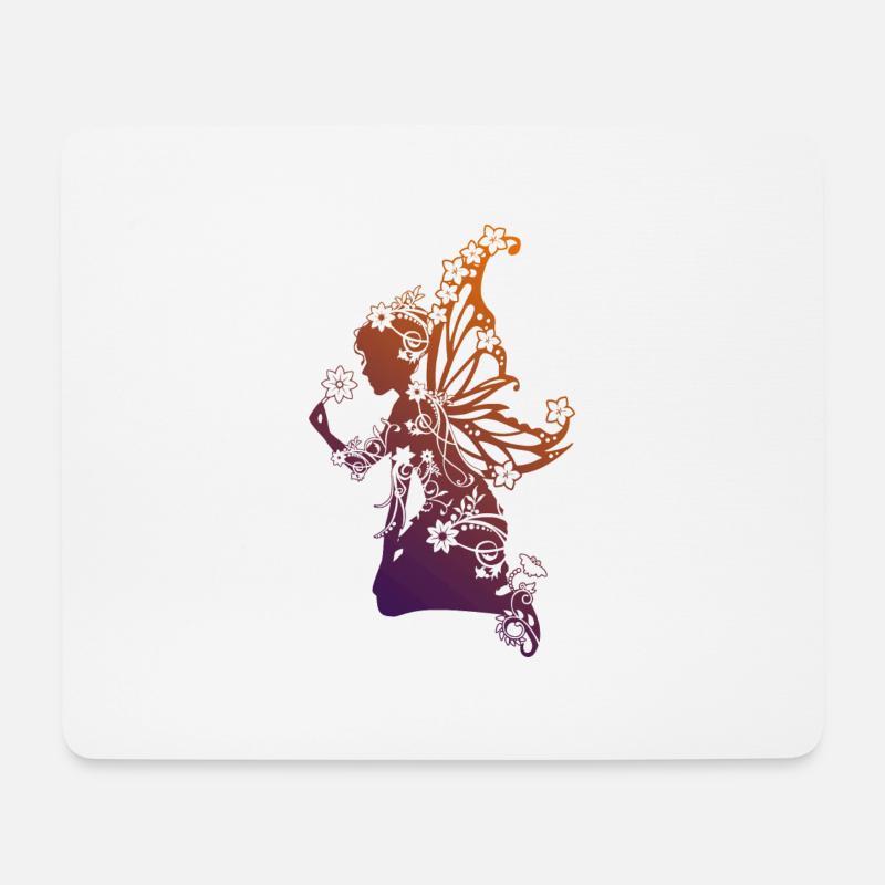 Blumenelfe OL - Mousepad (Querformat) - Weiß