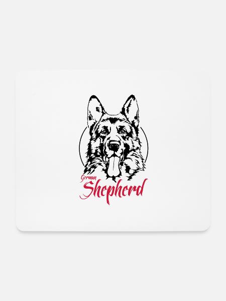 GERMAN SHEPHERD Hund Hunde Wilsigns Schäferhund - Mousepad (Querformat) - Weiß