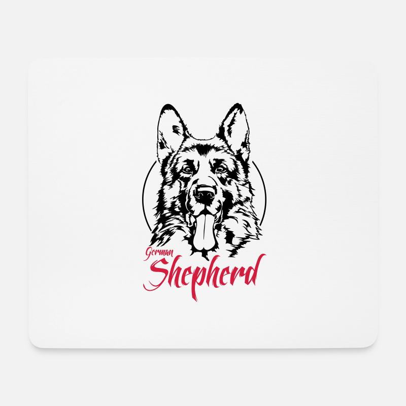 GERMAN SHEPHERD Hund Hunde Wilsigns Schäferhund - Mousepad (Querformat) - Weiß