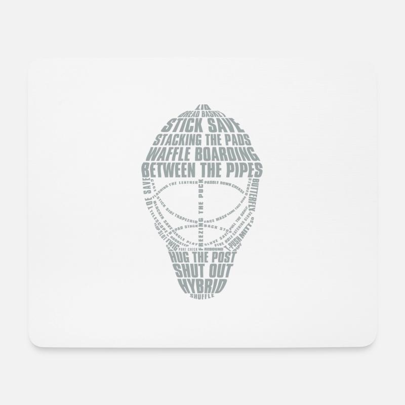 Hockey-Tormann-Maske (Lichtfarbe-Design) - Mousepad (Querformat) - Weiß