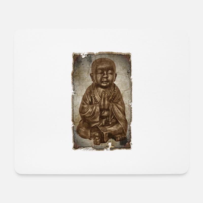 Buddhistischer Mönch - antique style - Mousepad (Querformat) - Weiß