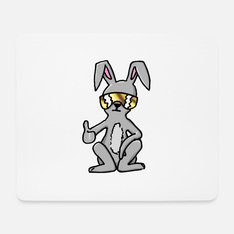 Cooler lustiger Oster Hase für Jungs und Mädchen - Mousepad (Querformat) - Weiß