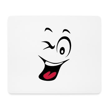 smiley rieur humeur1 - Tapis de souris (format paysage) - blanc - Devant