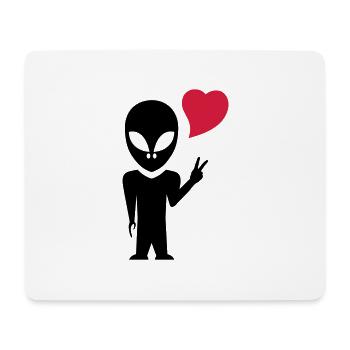 alien_love - Mousepad (Querformat) - Weiß - Vorne