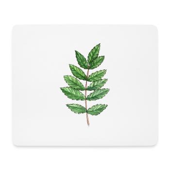 Feuille d'une cendre - Tapis de souris (format paysage) - blanc - Devant