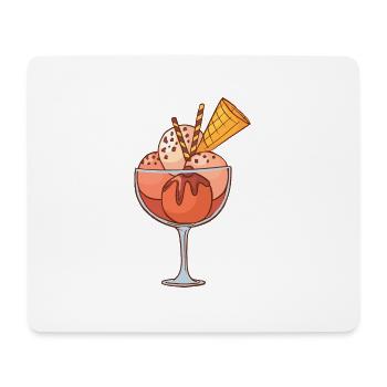 Eis Speiseeis Eiskrem Eiscreme Kugeleis Eisbecher - Mousepad (Querformat) - Weiß - Vorne