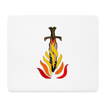 Sword in flames - Mouse Pad (horizontal) - white - Front