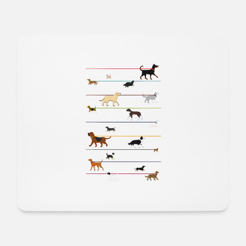 Leinenhunde 2 - Mousepad (Querformat) - Weiß