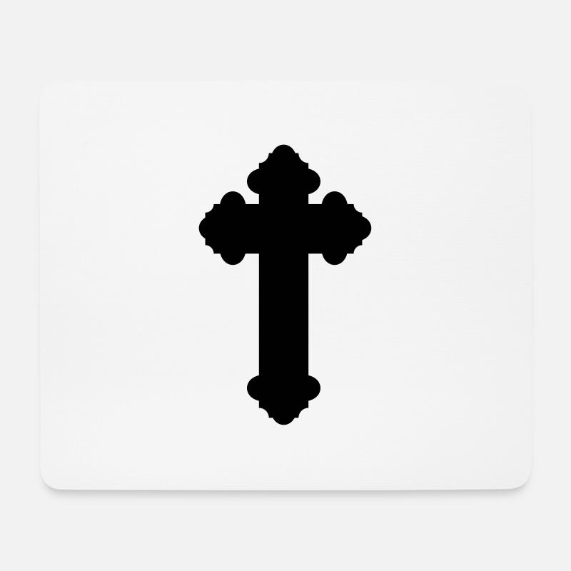 Christliches Kreuz /Christian cross (g, 1c) - Mousepad (Querformat) - Weiß