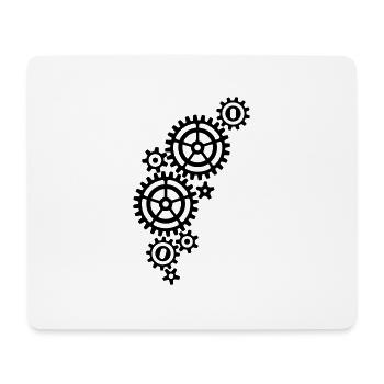 Zahnräder / gears (a, 1c) - Mousepad (Querformat) - Weiß - Vorne