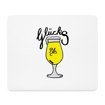 Glückspils - Mousepad (Querformat) - Weiß - Vorne