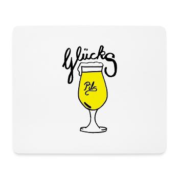 Glückspils - Mousepad (Querformat) - Weiß - Vorne