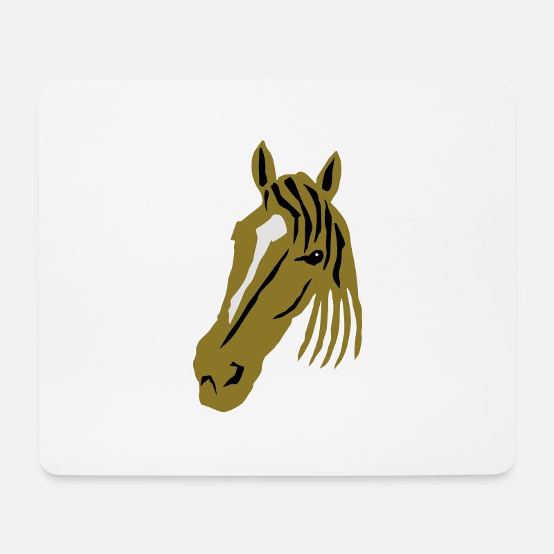 Cheval - Tapis de souris (format paysage) - blanc