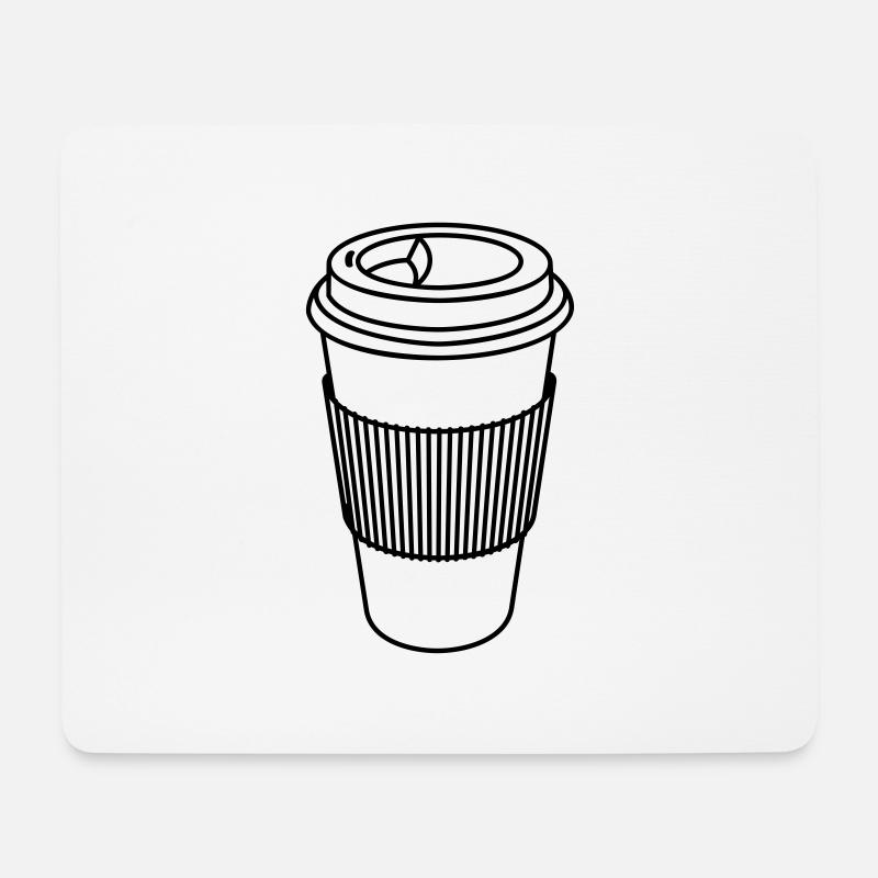 Coffee to Go (1c) - Mousepad (Querformat) - Weiß
