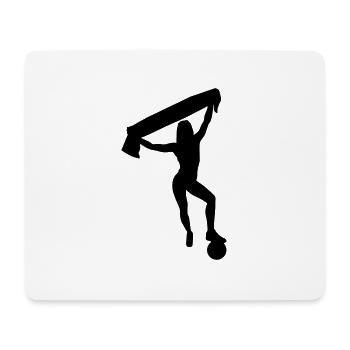 fußball fan frau - Mousepad (Querformat) - Weiß - Vorne