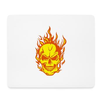 Kopf des Todes Flamme Flamme Feuer Schädel - Mousepad (Querformat) - Weiß - Vorne