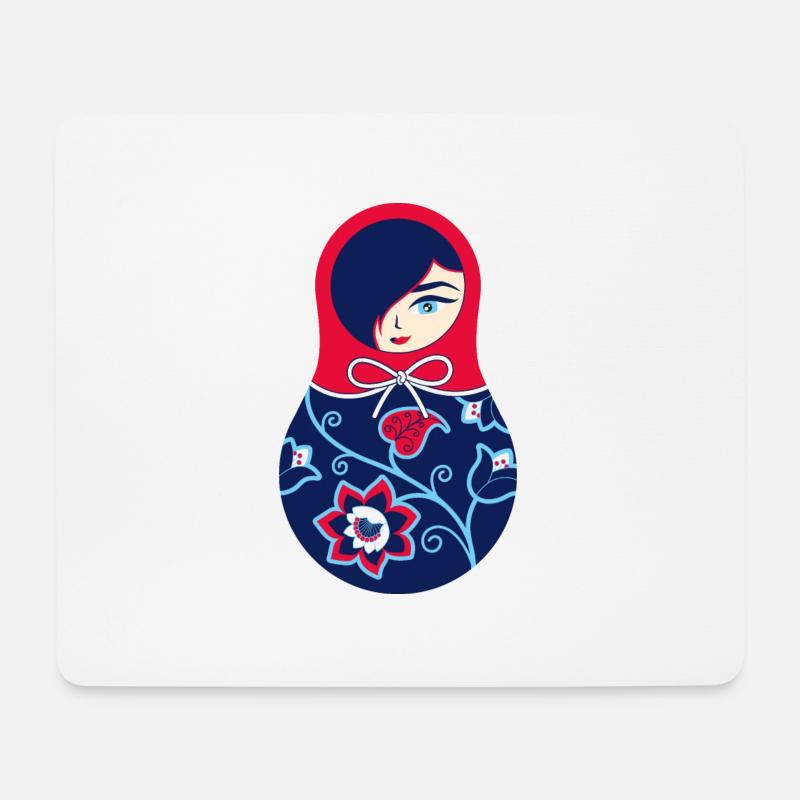 Matroschka Helena - Mousepad (Querformat) - Weiß