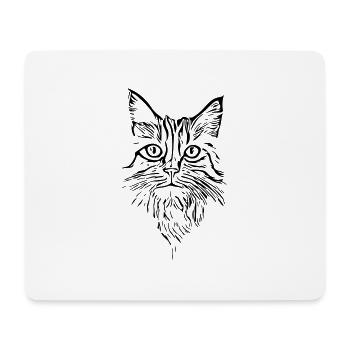 Cat - vector - Mouse Pad (horizontal) - white - Front