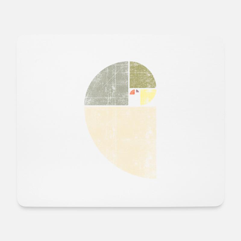 Distressed Fibonacci Spirale - Mousepad (Querformat) - Weiß