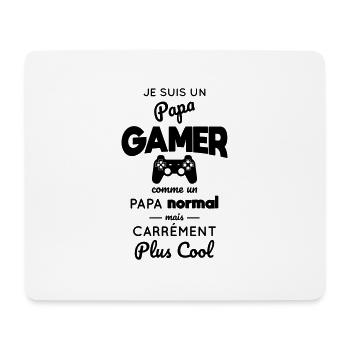 Gamer - papa gamer carrément plus cool - Tapis de souris (format paysage) - blanc - Devant