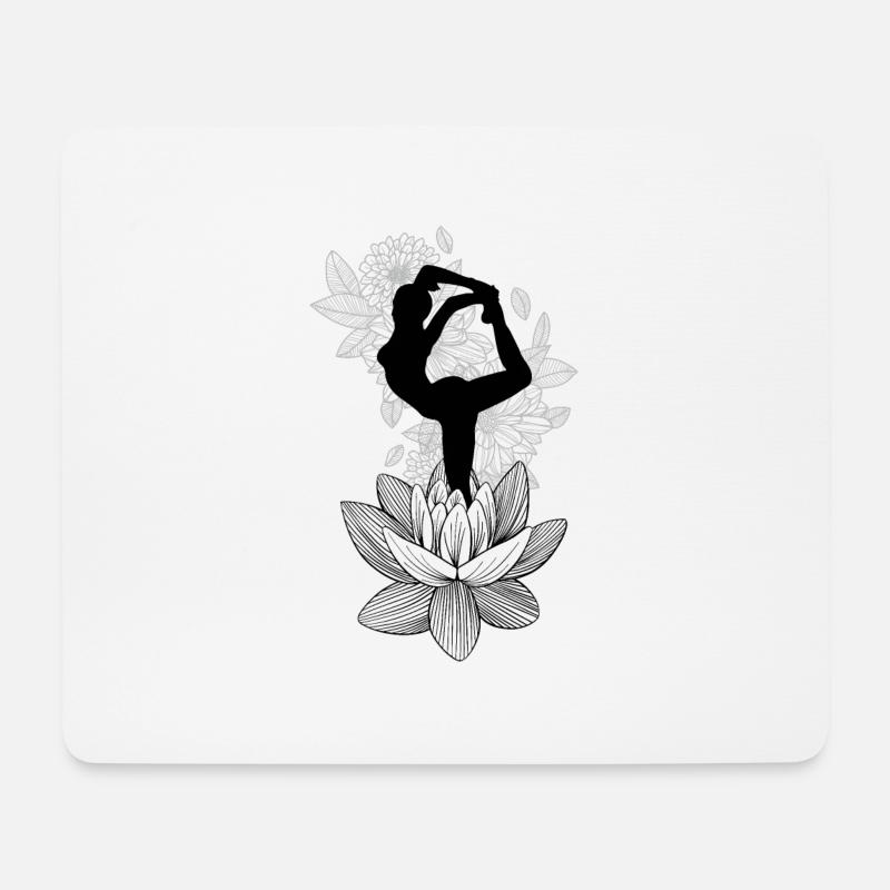 Silhouette King Pigeon Pose - Mouse Pad (horizontal) - white