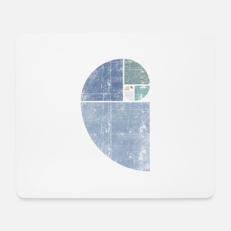 Distressed Fibonacci Spirale - Mousepad (Querformat) - Weiß