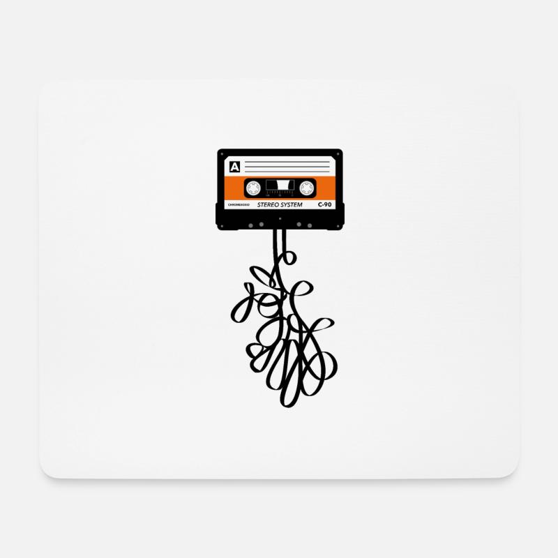 RETRO COLLECTION: KASSETTE MIT BANDSALAT, orange - Mousepad (Querformat) - Weiß
