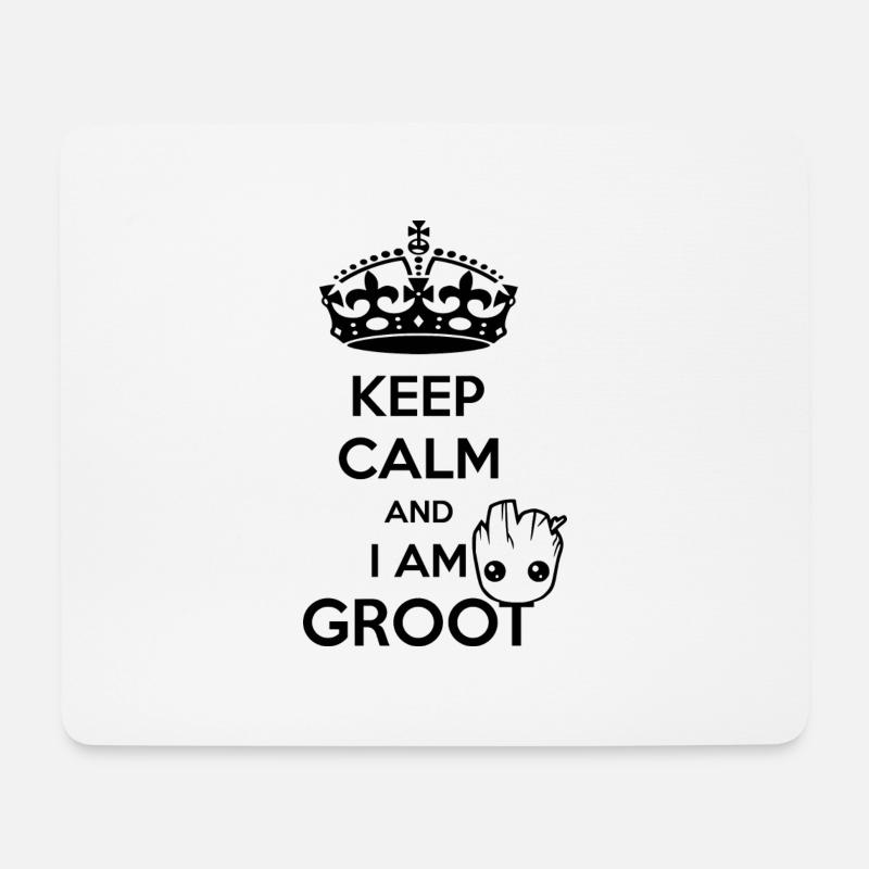 Keep Calm and I am Groot - Mousepad (Querformat) - Weiß