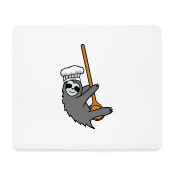 Fleißig Faultier Küche kochen Kochlöffel Hobbykoch - Mousepad (Querformat) - Weiß - Vorne