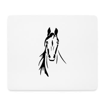 Pferdekopf Herz Pferd Reiterin Pferdesport - Mousepad (Querformat) - Weiß - Vorne