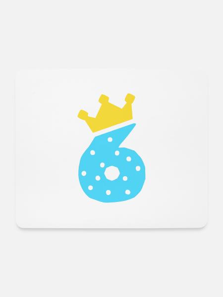 6 crown 6 birthday 6 years - Mouse Pad (horizontal) - white