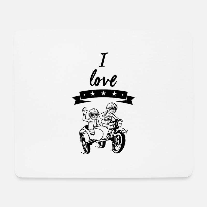 I love Ural Beiwagen Motorradgespann Motorrad - Mousepad (Querformat) - Weiß