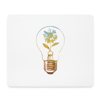 lampe et fleur - Tapis de souris (format paysage) - blanc - Devant