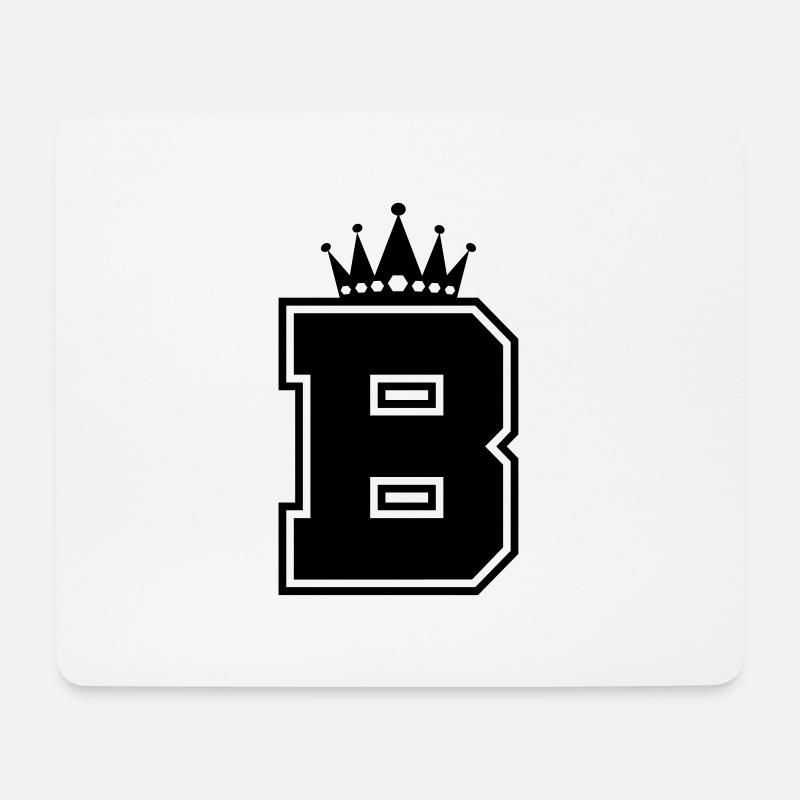 buchstabe B Krone - Mousepad (Querformat) - Weiß