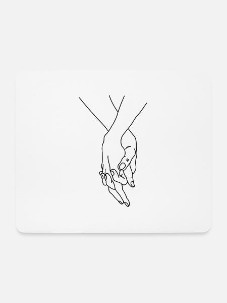 hands couple - Mouse Pad (horizontal) - white