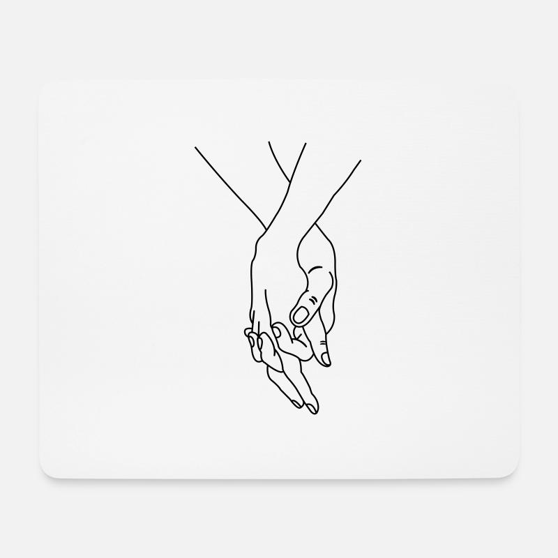 hands couple - Mousepad (Querformat) - Weiß