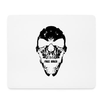 Skull Free Biker - Tapis de souris (format paysage) - blanc - Devant