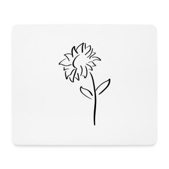 Sunflower Line Art - Minimalist - Mouse Pad (horizontal) - white - Front