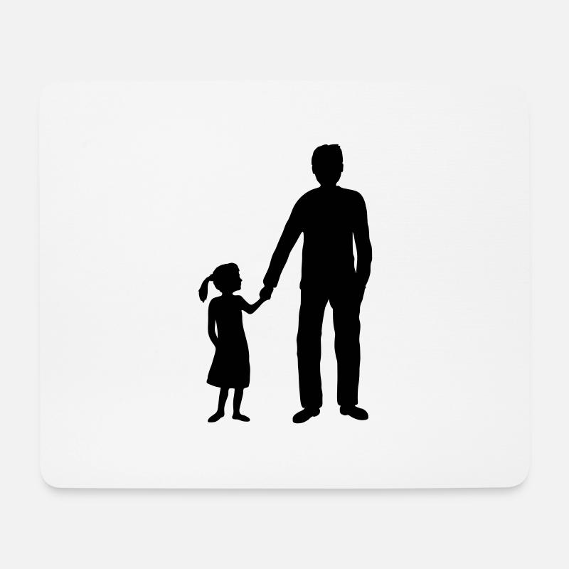 Papa Tochter Team Silhouette - Mousepad (Querformat) - Weiß