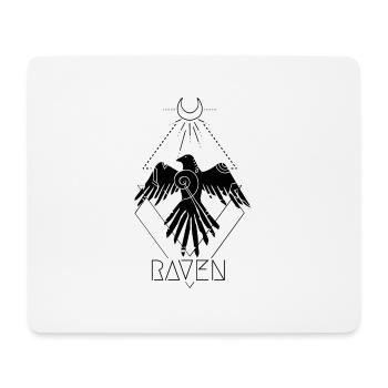 Raven Tattoo Design Moon Triangle - Mousepad (Querformat) - Weiß - Vorne