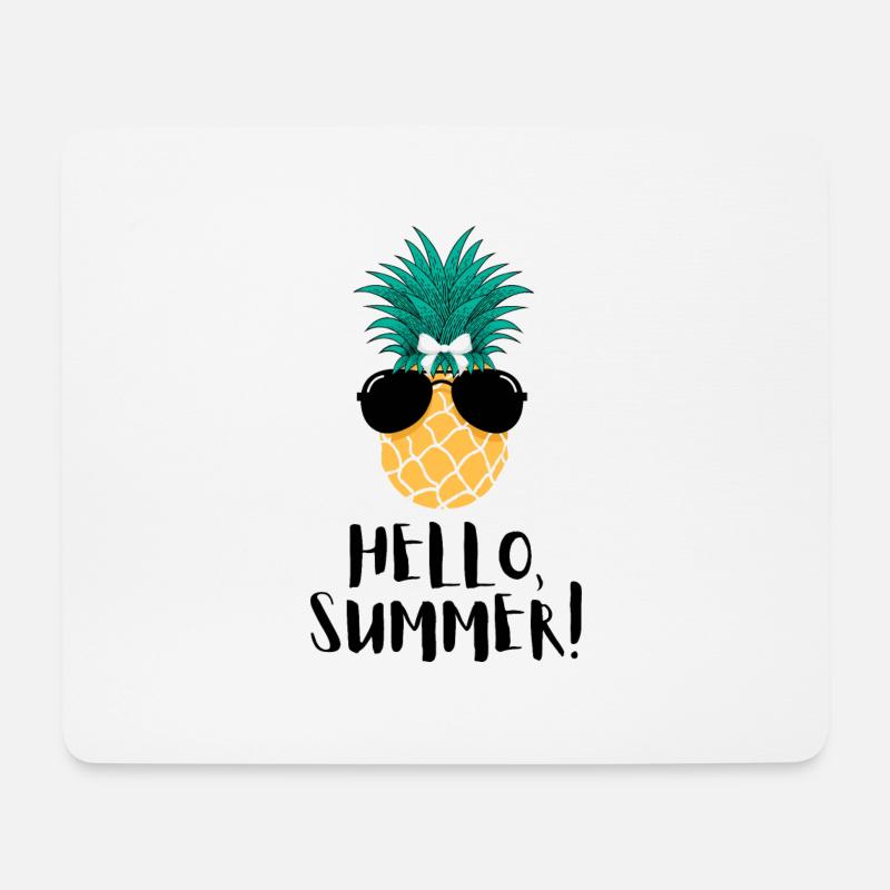 Hallo Sommerananas - Mousepad (Querformat) - Weiß