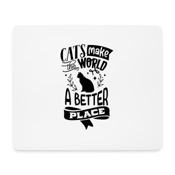BESTER WELT ORT FÜR KATZEN SÜß LUSTIG SPRUCH MOTIV - Mousepad (Querformat) - Weiß - Vorne