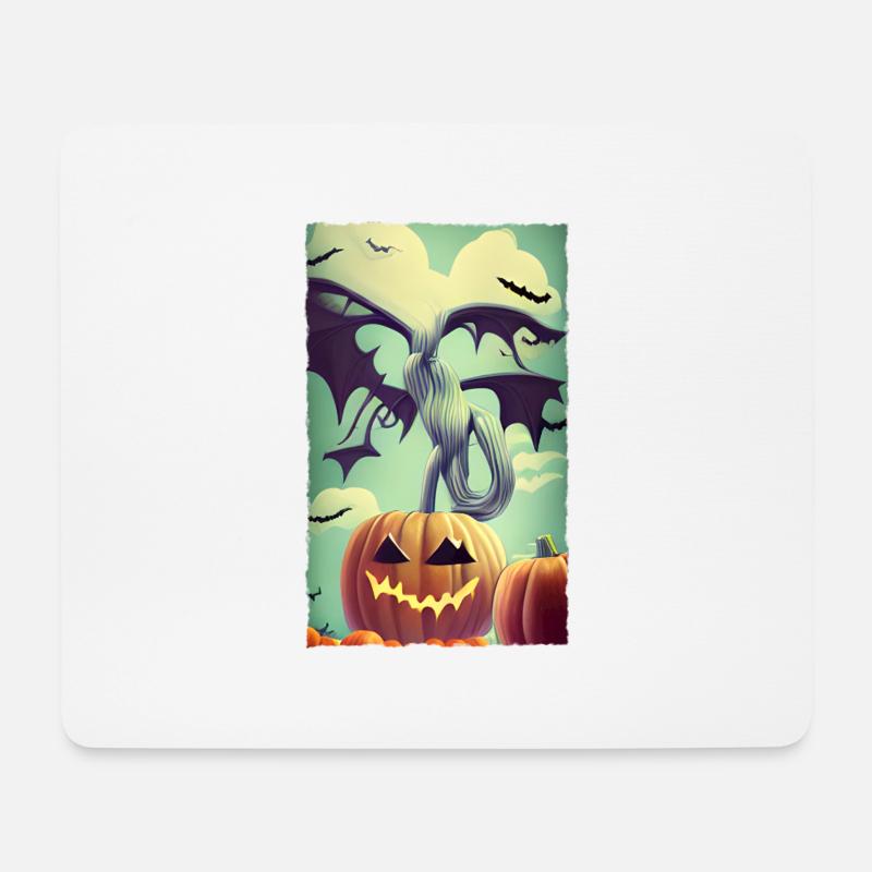 Halloween Kürbis - Mousepad (Querformat) - Weiß