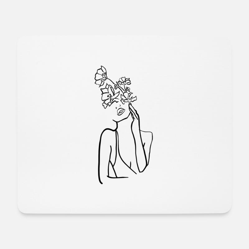 Flowerhead - Mousepad (Querformat) - Weiß