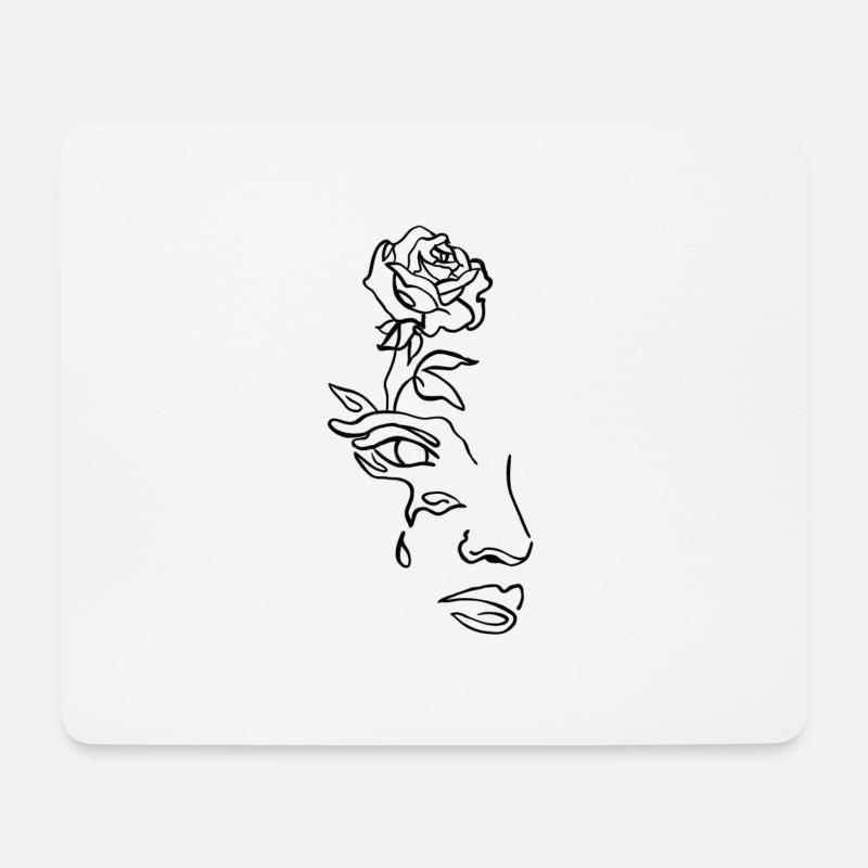 Flowerhead - Mouse Pad (horizontal) - white