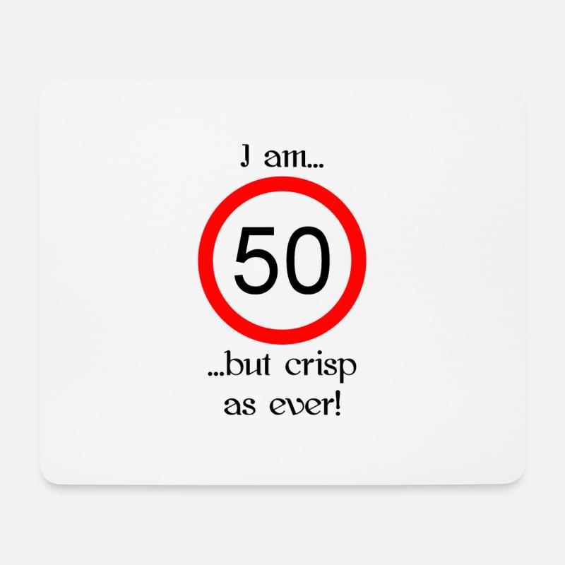 50 years but crisp script black - Mousepad (Querformat) - Weiß