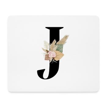 Buchstabe J blühte - Mousepad (Querformat) - Weiß - Vorne