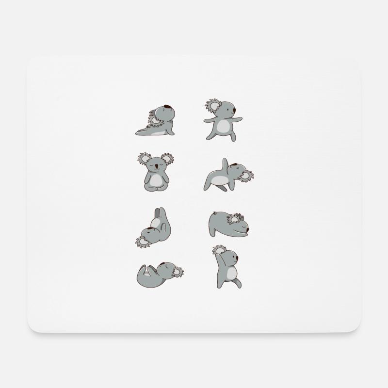 Yoga Koalas - Mousepad (Querformat) - Weiß