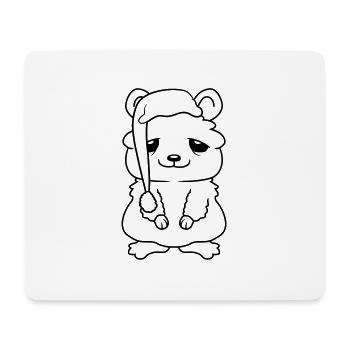 Funny Sleepy Head Dark Circles Hamster - Mouse Pad (horizontal) - white - Front